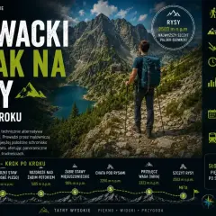 Słowacki szlak na Rysy: umiarkowana trudność, ubezpieczenia (łańcuchy) pod przełęczą Waga. Widoki i przygoda po słowackiej stronie Tatr.