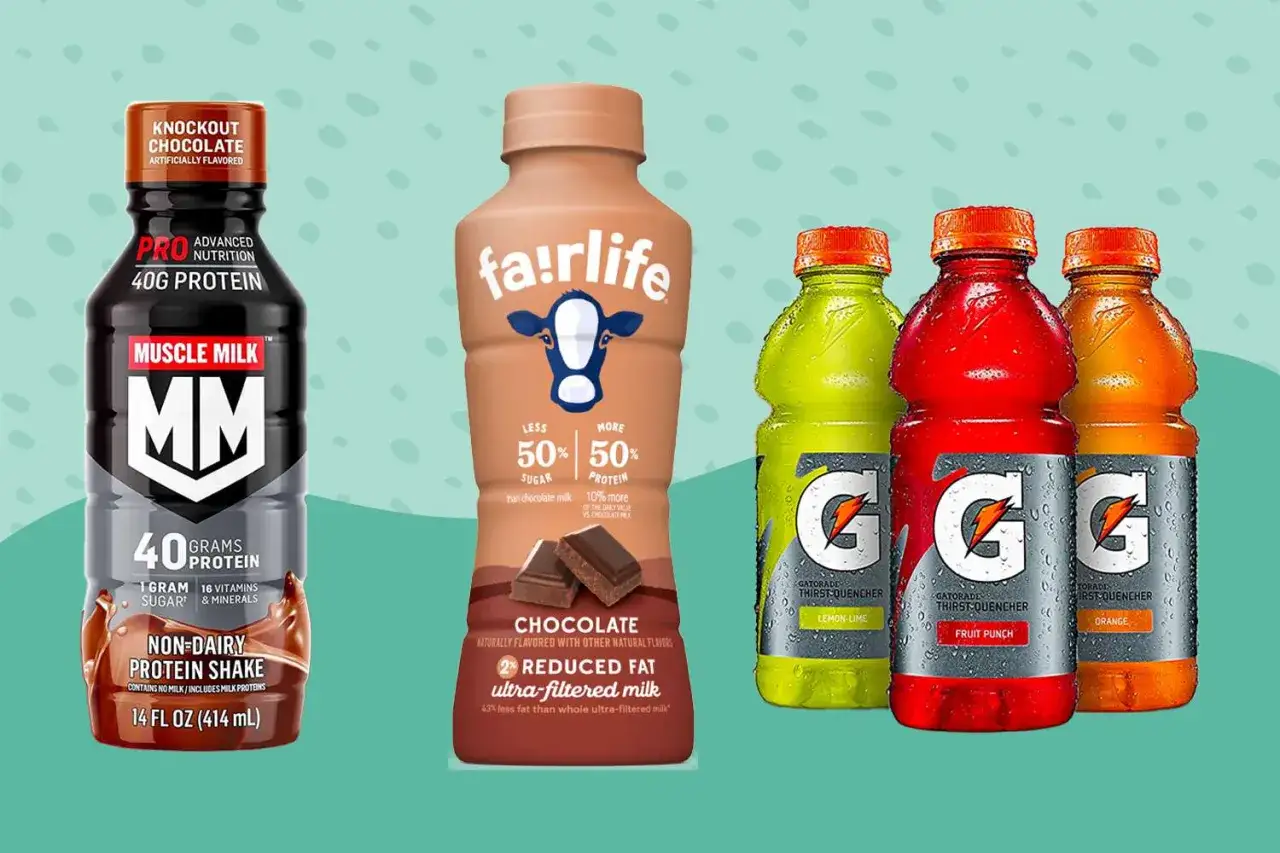 Po treningu na zakwasy warto sięgnąć po napoje proteinowe Muscle Milk, Fairlife lub izotoniki Gatorade.